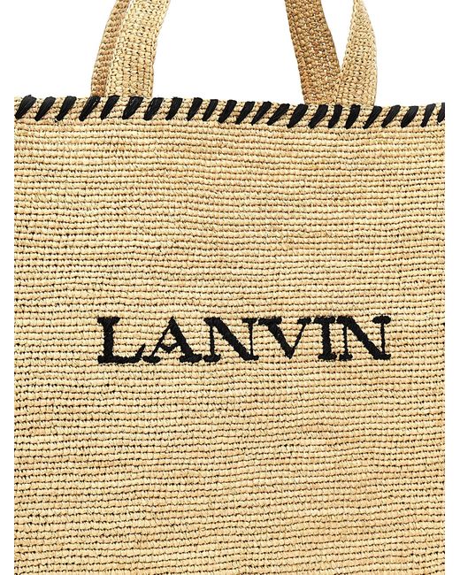 Logo Shopping Bag Borse A Mano Bianco/Nero di Lanvin in Natural