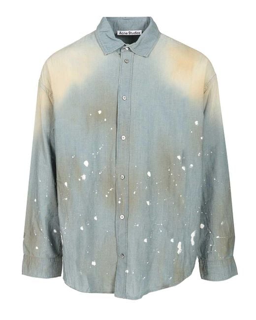 Acne Cotton Shirt Shirts Blue for men