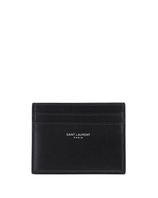 Saint Laurent Porta Carte Di Credito in Black for Men