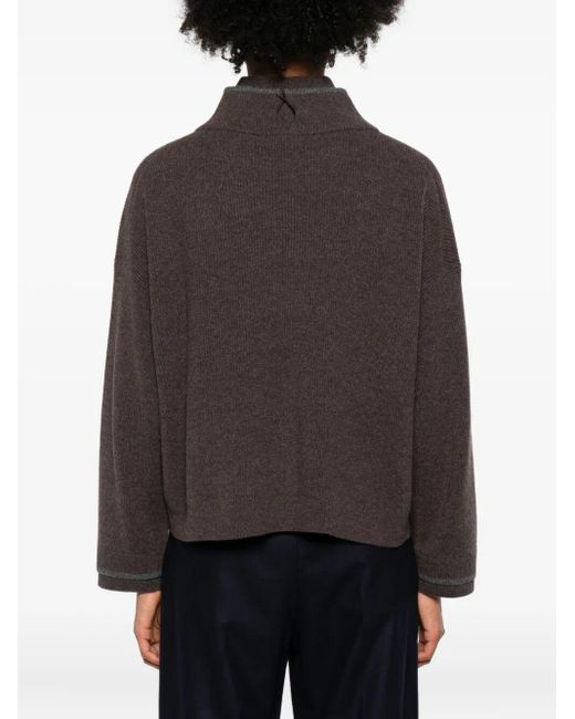 Pullover A Collo Alto-Donna di Brunello Cucinelli in Brown