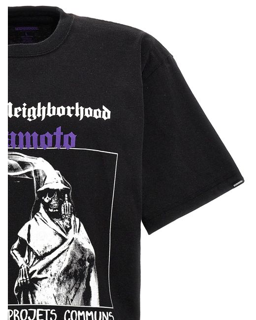 Neighborhood T Shirt Nero di Yohji Yamamoto in Black da Uomo