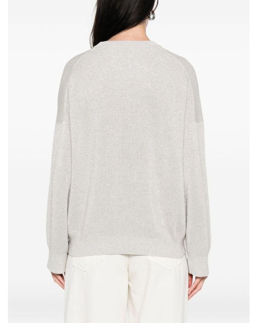 Brunello Cucinelli White Cotton Crewneck Sweater