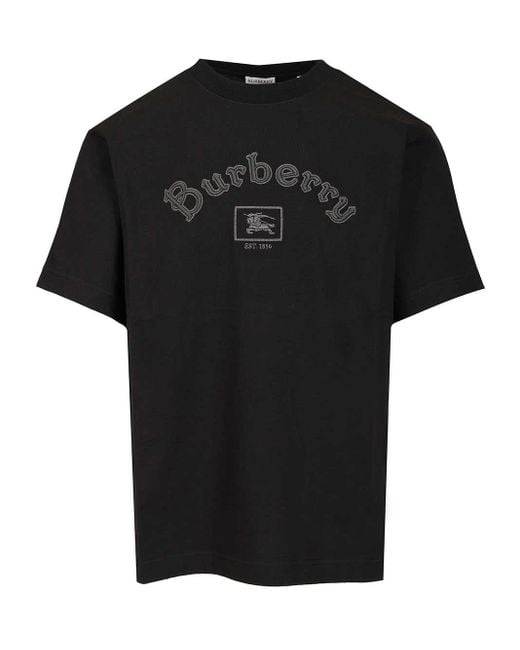 Burberry With Gothic Logo T-shirt Black for men