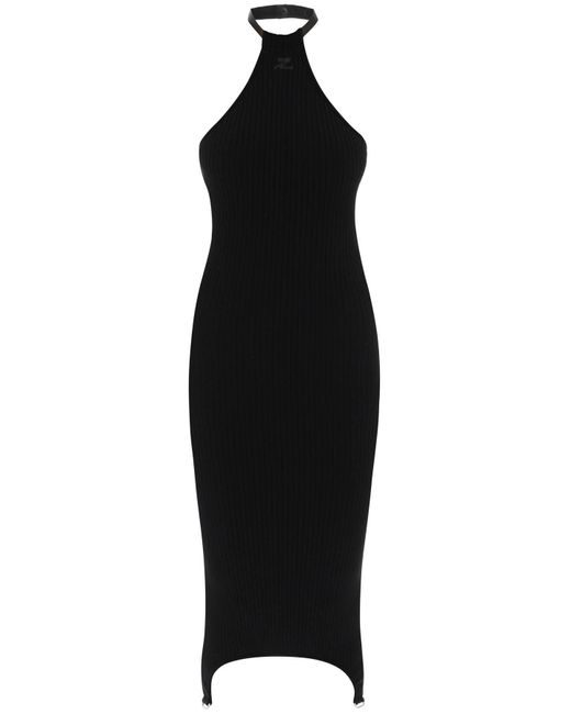 Courreges Black Sheath Midi Dress