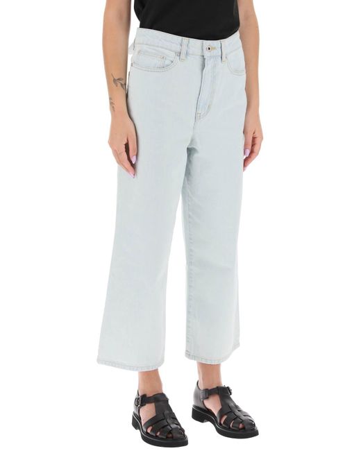KENZO Blue 'sumire' Cropped Jeans With Wide Leg