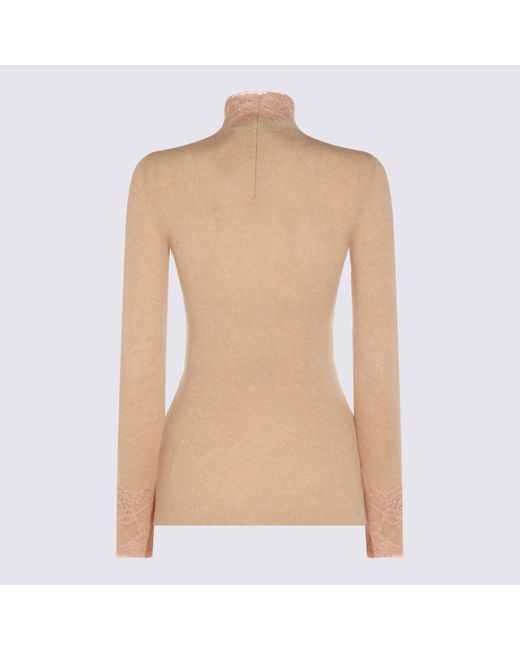 Valentino Brown Sweaters Alabaster/Rose Dust