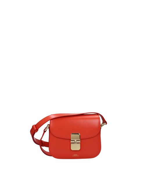 A.P.C. Red Crossbody Bag Grace Leather