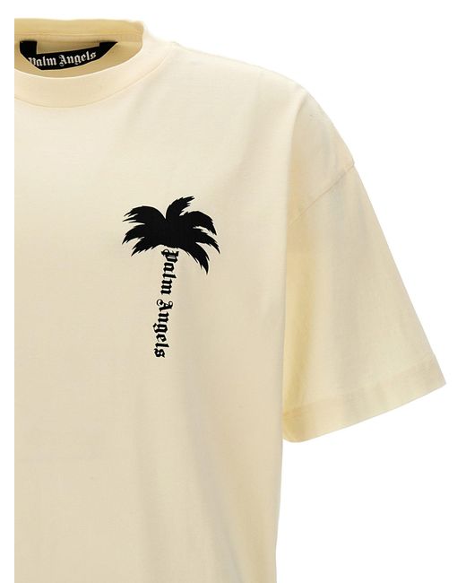 The Palm T Shirt Bianco/Nero di Palm Angels in Natural da Uomo