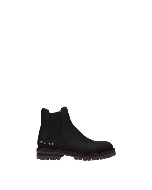 Common Projects Black Ankle Boots Suede