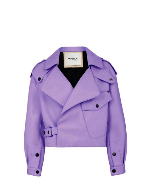 Wanan Touch Ilaria Jacket In Purple Lambskin Leather