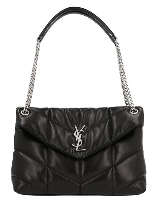 Saint Laurent Black Puffer Loulou Shoulder Bags