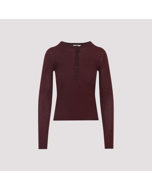 Burgundy Wool And Silk Pullover-Donna di Chloé in Purple