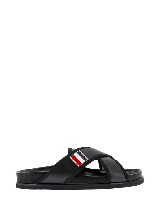 Thom Browne Black Leather Sandals for men