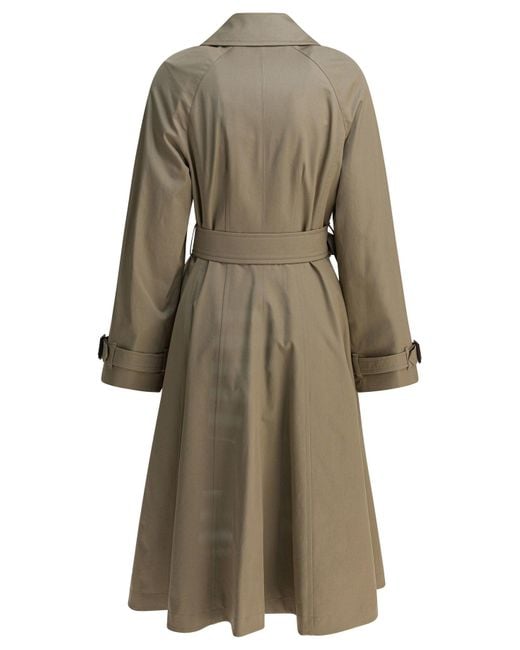 Burberry Natural "car Coat Ellingham Fit-and-flare" Trench Coat