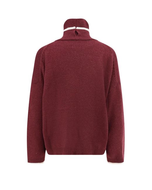 Brunello Cucinelli Red Cashmere Turtleneck