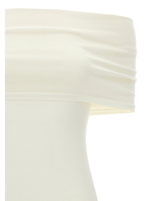 Wardrobe NYC White Off Shoulders Mini Dress Dresses