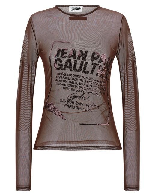 Jean Paul Gaultier Brown The Burgundy Embroidered Tops Bordeaux