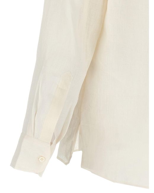 PT Torino White Linen Shirt Shirt, Blouse for men