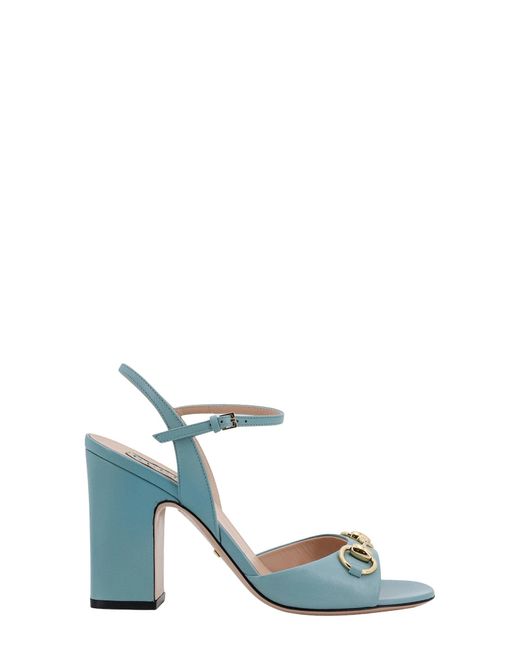 Gucci Blue Leather Sandals