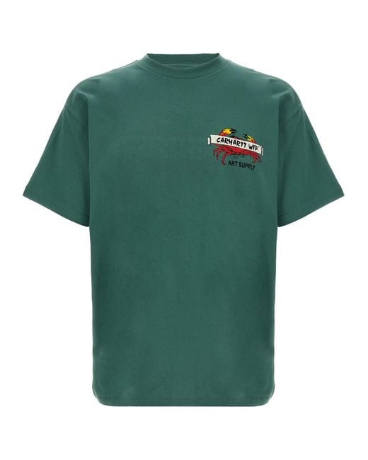 Crab Paint T Shirt Verde-Uomo di Carhartt in Green da Uomo