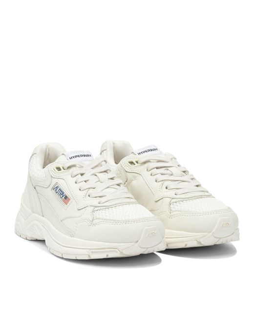 Hyperway Low Wom Goat/Mesh Wiwht/Wiwht Sneakers & Slip-On Bianco-Donna di Autry in White