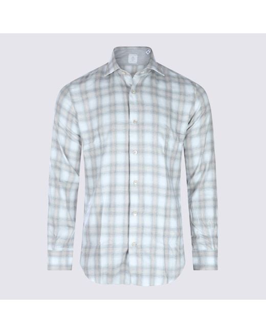 Eleventy Blue Sand Cotton Shirt for men
