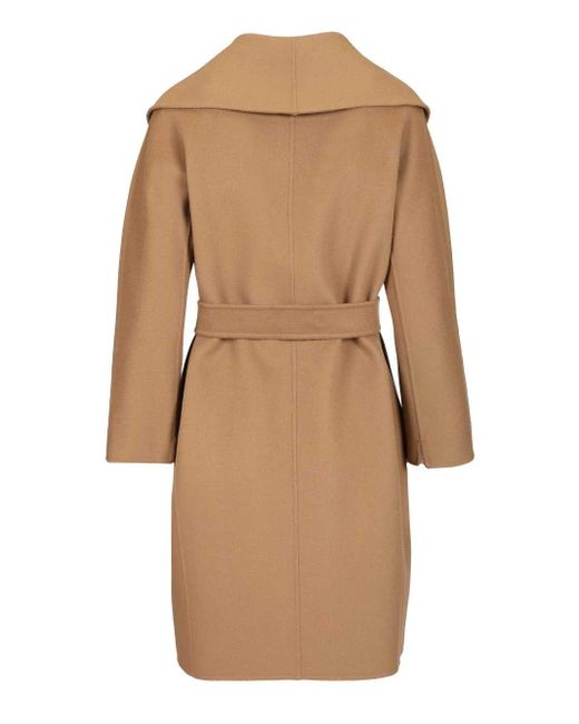 Max Mara Brown Double Wool Dressing Gown Coat Coats