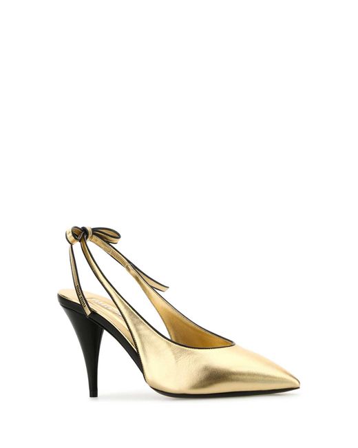 Miu Miu Metallic Mordoré Slingbacks Pumps
