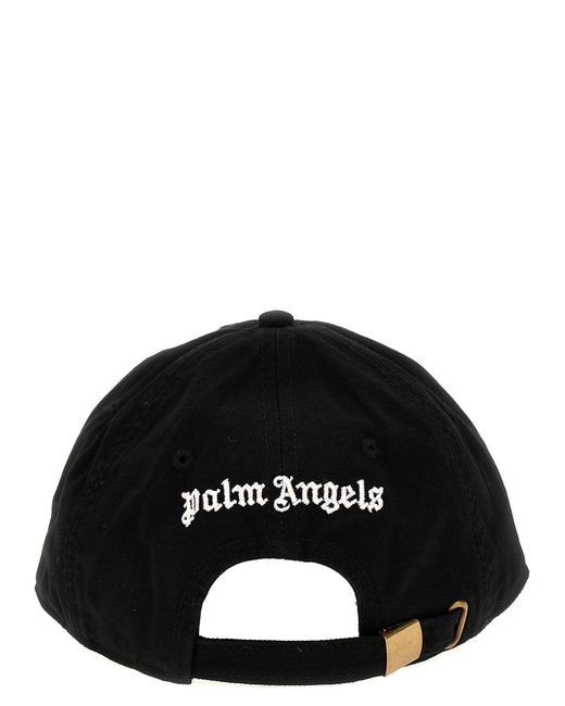 Cappello da baseball in cotone Monogram di Palm Angels in Black da Uomo