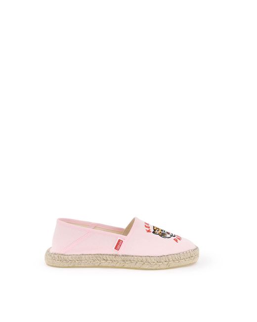 KENZO Pink Canvas Espadrilles With Logo Embroidery