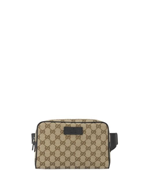 Gucci Gray GG Canvas & Leather Belt Bag