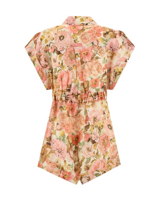 Zimmermann Brown Golden Cuffed Playsuit