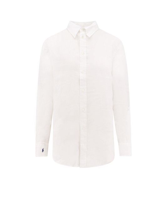 Camicia in lino di Polo Ralph Lauren in White