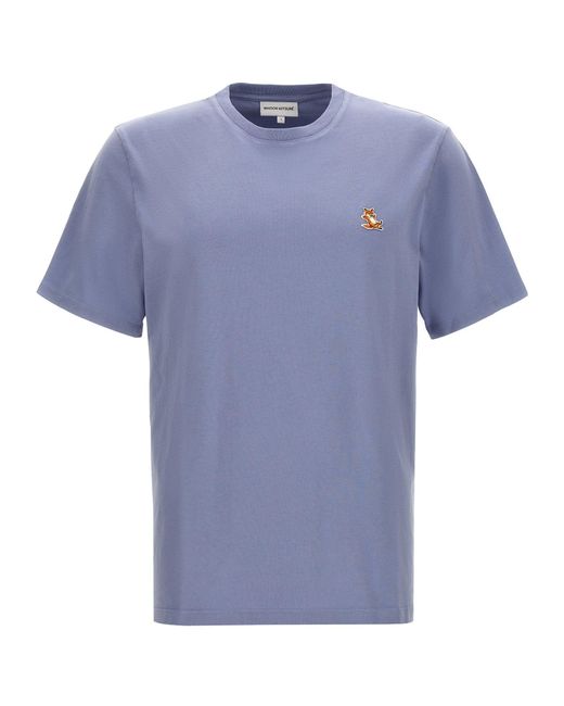 Chillax Fox T Shirt Celeste di Maison Kitsuné in Blue da Uomo