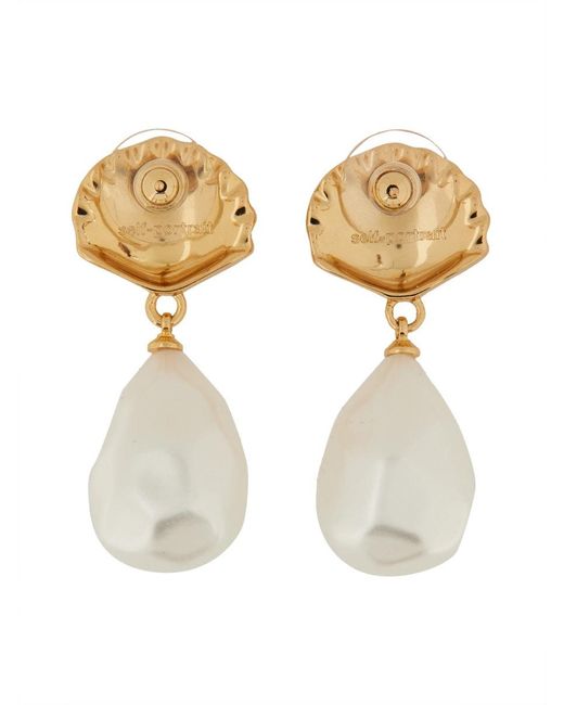 Shell Earrings-Donna di Self-Portrait in Metallic