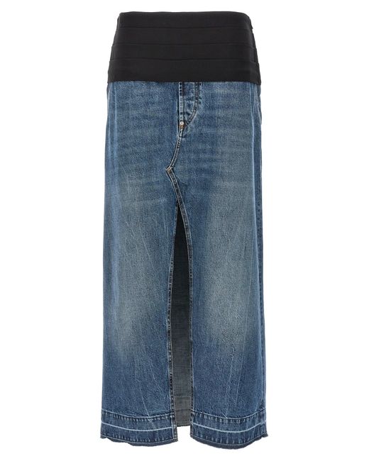 Stella McCartney Blue Tuxedo Band Skirt