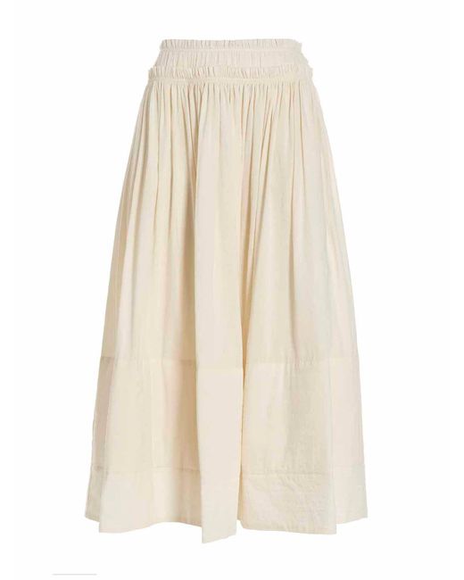 Tory Burch White Rouched Waist Skirt