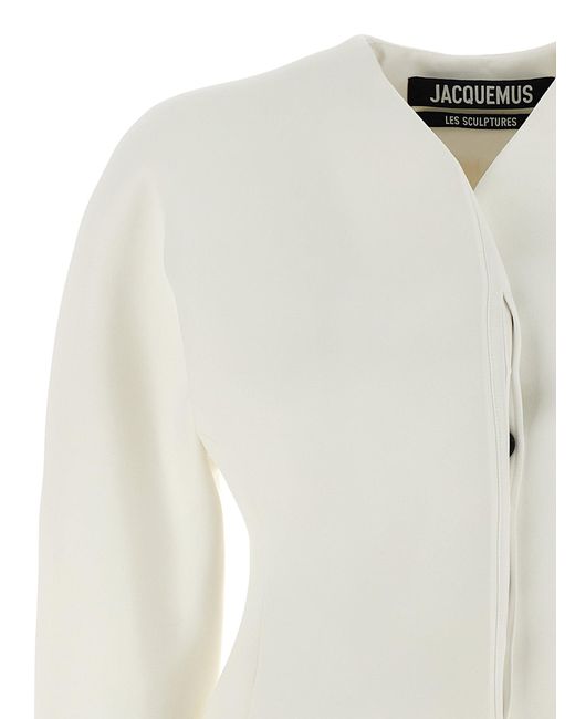 La Veste Ovalo Blazer And Suits Bianco di Jacquemus in White