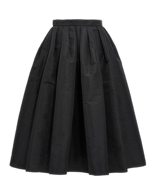 Curled Midi Skirt Gonne Nero di Alexander McQueen in Black