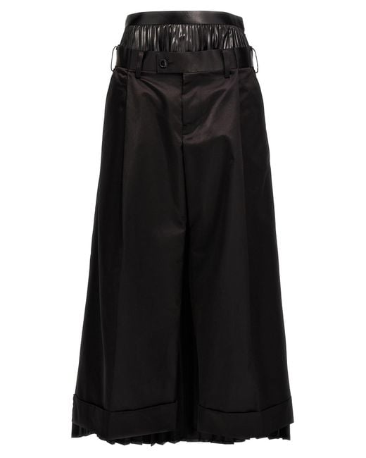 Junya Watanabe Black Skirt Insert Pants