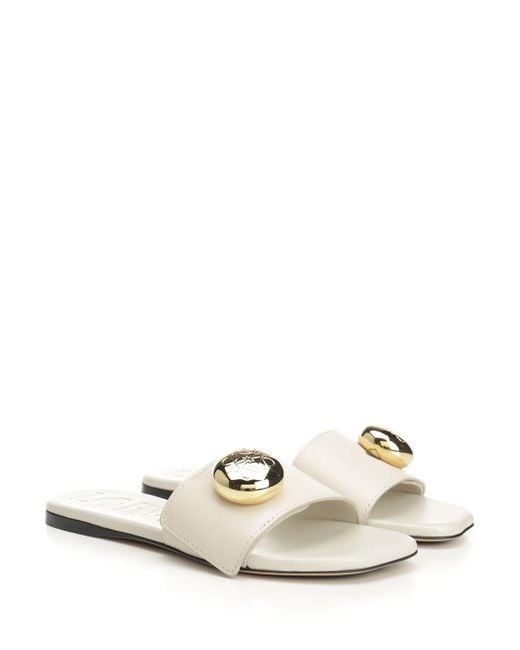 Loewe White Pebble Sandals
