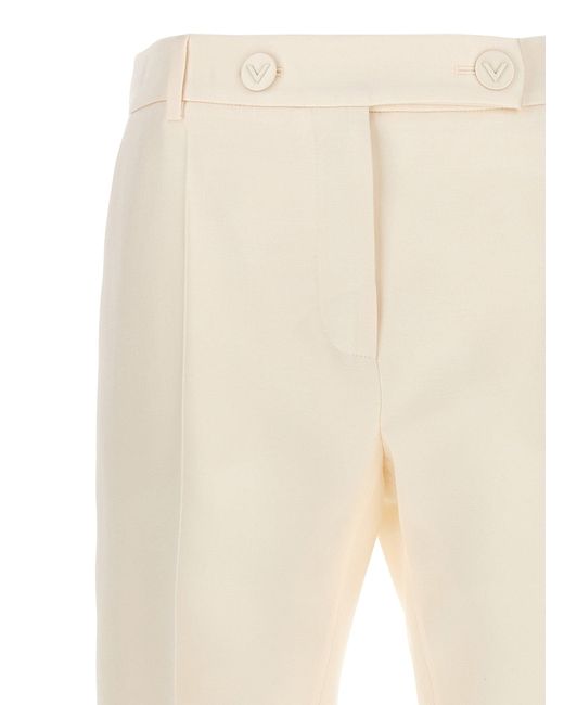 Crepe Couture Pantaloni Bianco di Valentino Garavani in Natural