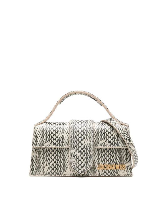 Jacquemus Metallic Le Bambino Snake-Print Tote Bag