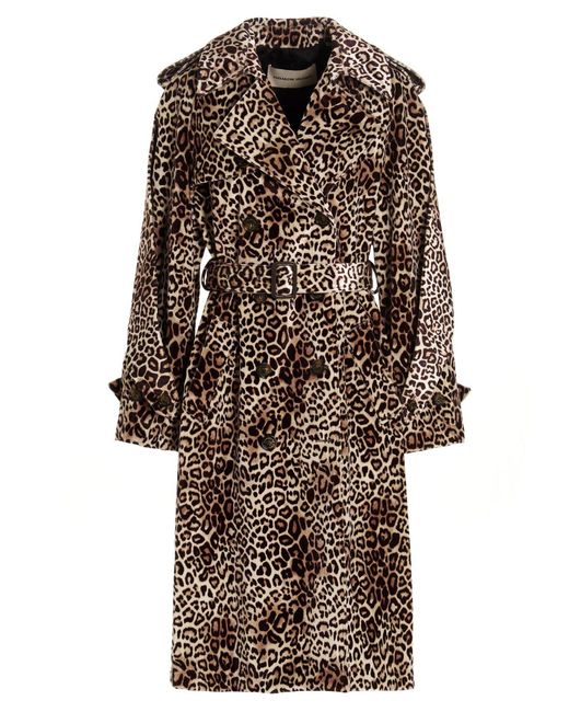 Alexandre Vauthier Multicolor Leopard Velvet Trench Coat