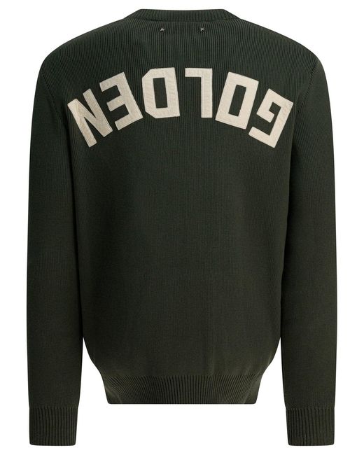 Golden Goose Deluxe Brand Green "Golden" Crewneck Sweater for men