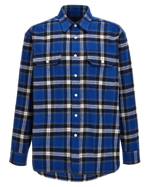 Givenchy Blue Check Flannel Shirt Shirt, Blouse for men
