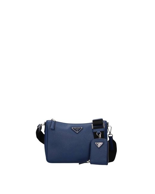Prada Blue Crossbody Bag Leather Royal for men