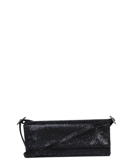 Benedetta Bruzziches Black Vittissima La Grande Embellished Shoulder Bag