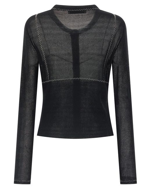 Tory Burch Black Mesh Cardigan