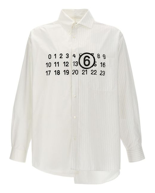 MM6 by Maison Martin Margiela White Patchwork Shirt Shirt, Blouse for men